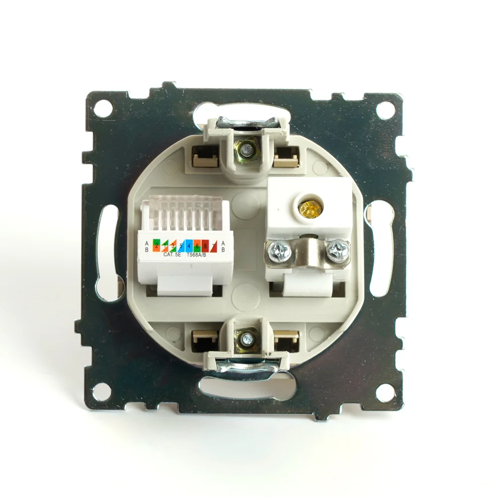 Розетка Stekker TV + компьютерная RJ-45, серия Катрин, золото, GLS00-7106-08
