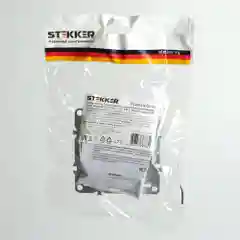 Выключатель Stekker, 2-клавишный, с индикатором, серия Эрна, PSW10-9102-03, черный