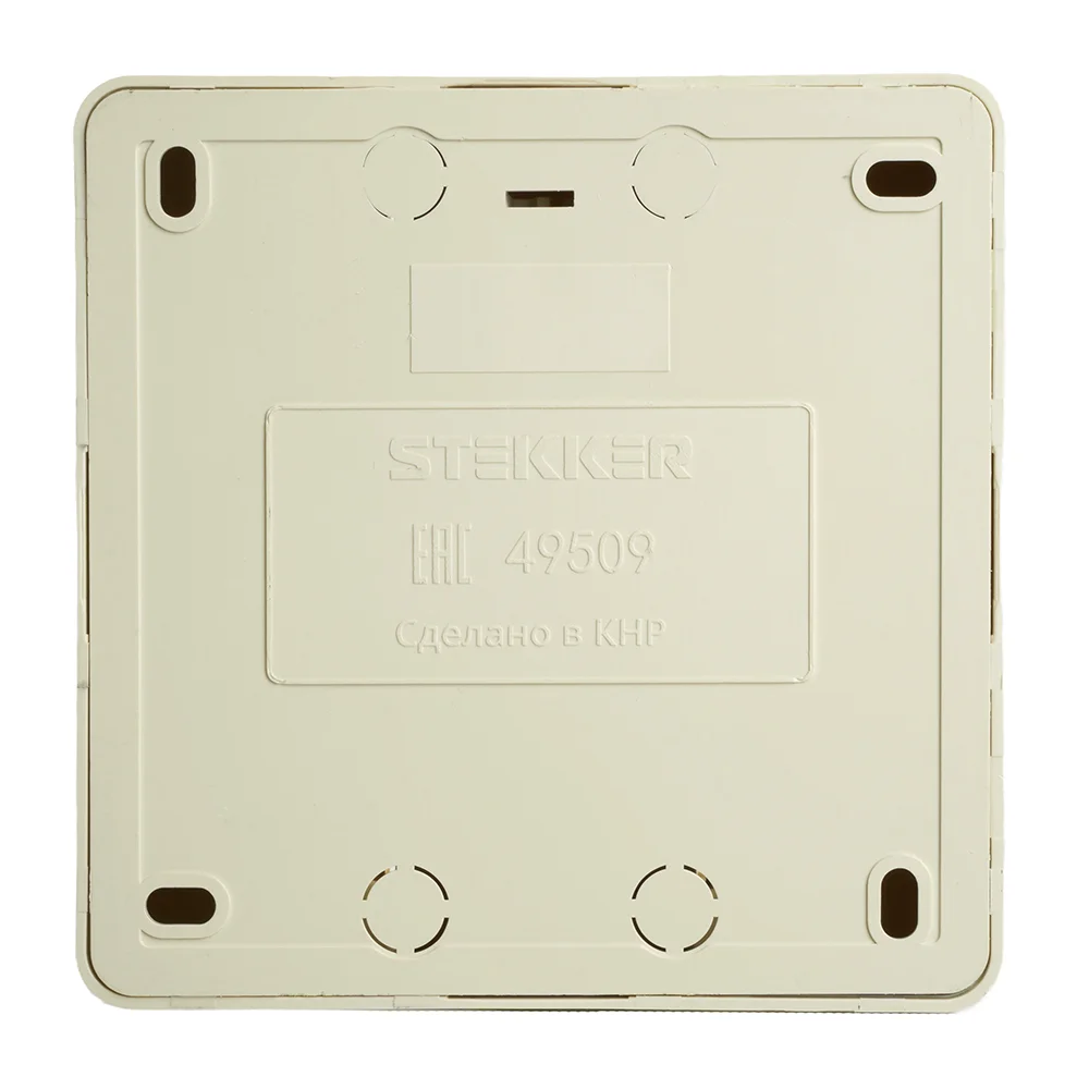 Розетка Stekker, 4-местная, с/з, квадрат, 250В, 16А, IP20, слоновая кость, MST16-14S-04