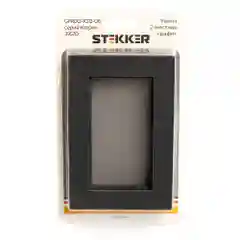 Рамка 2-местная Stekker, без перемычки, стекло, серия Катрин, GFR00-7012-06, графит