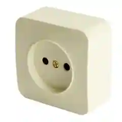 Розетка Stekker MST10-11-04, 1-местная, б/з, 250В, 10А, IP20, серия София, слоновая кость