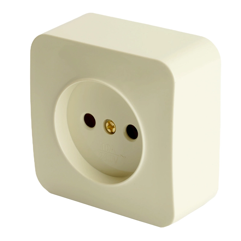 Розетка Stekker MST10-11-04, 1-местная, б/з, 250В, 10А, IP20, серия София, слоновая кость