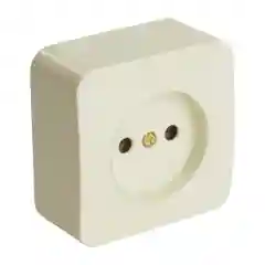 Розетка Stekker MST10-11-04, 1-местная, б/з, 250В, 10А, IP20, серия София, слоновая кость