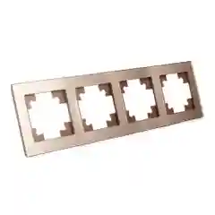 Рамка Stekker GFR00-7004-02, 4-местная, стекло, серия Катрин, шампань