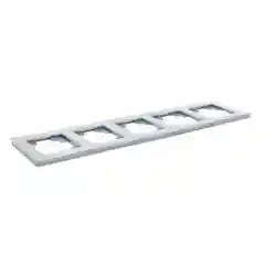 Рамка Stekker GFR00-7005-03, 5-местная, стекло, серия Катрин, серебро