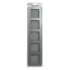 Рамка Stekker GFR00-7005-03, 5-местная, стекло, серия Катрин, серебро