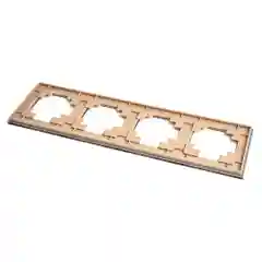 Рамка Stekker GFR00-7004-08, 4-местная, стекло, серия Катрин, золото