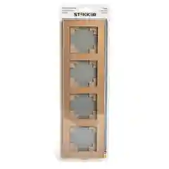 Рамка Stekker GFR00-7004-08, 4-местная, стекло, серия Катрин, золото