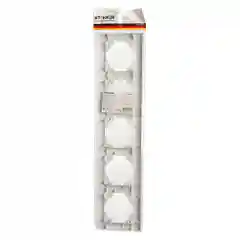 Рамка Stekker PFR00-9005-01, пятиместная, горизонтальная, серия Эрна, белый
