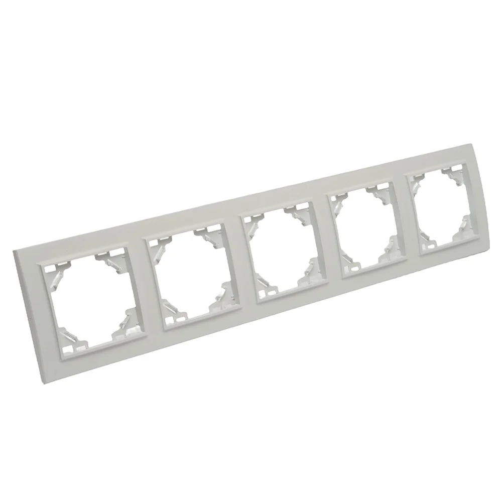 Рамка Stekker PFR00-9005-01, пятиместная, горизонтальная, серия Эрна, белый