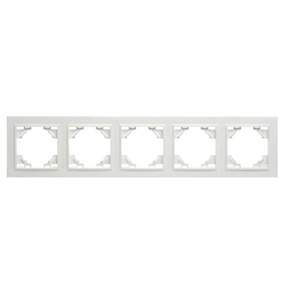 Рамка Stekker PFR00-9005-01, пятиместная, горизонтальная, серия Эрна, белый