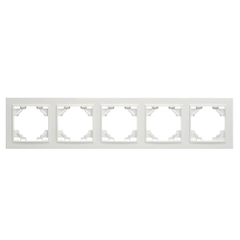 Рамка Stekker PFR00-9005-01, пятиместная, горизонтальная, серия Эрна, белый