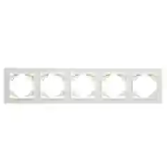 Рамка Stekker PFR00-9005-01, пятиместная, горизонтальная, серия Эрна, белый
