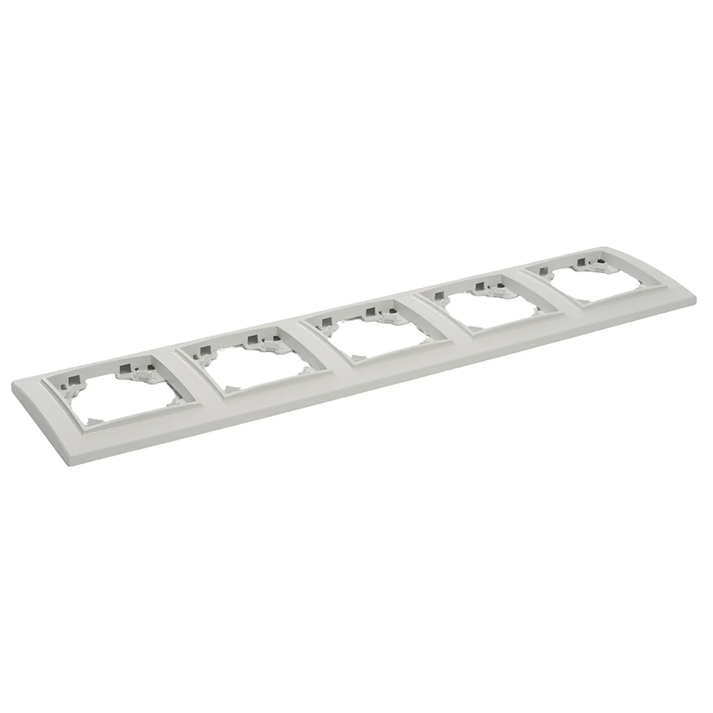 Рамка Stekker PFR00-9005-01, пятиместная, горизонтальная, серия Эрна, белый