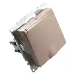 Розетка Stekker GLS16-7112-02, 1-местная, с крышкой, с/з, 250В, 16А, серия Катрин, шампань