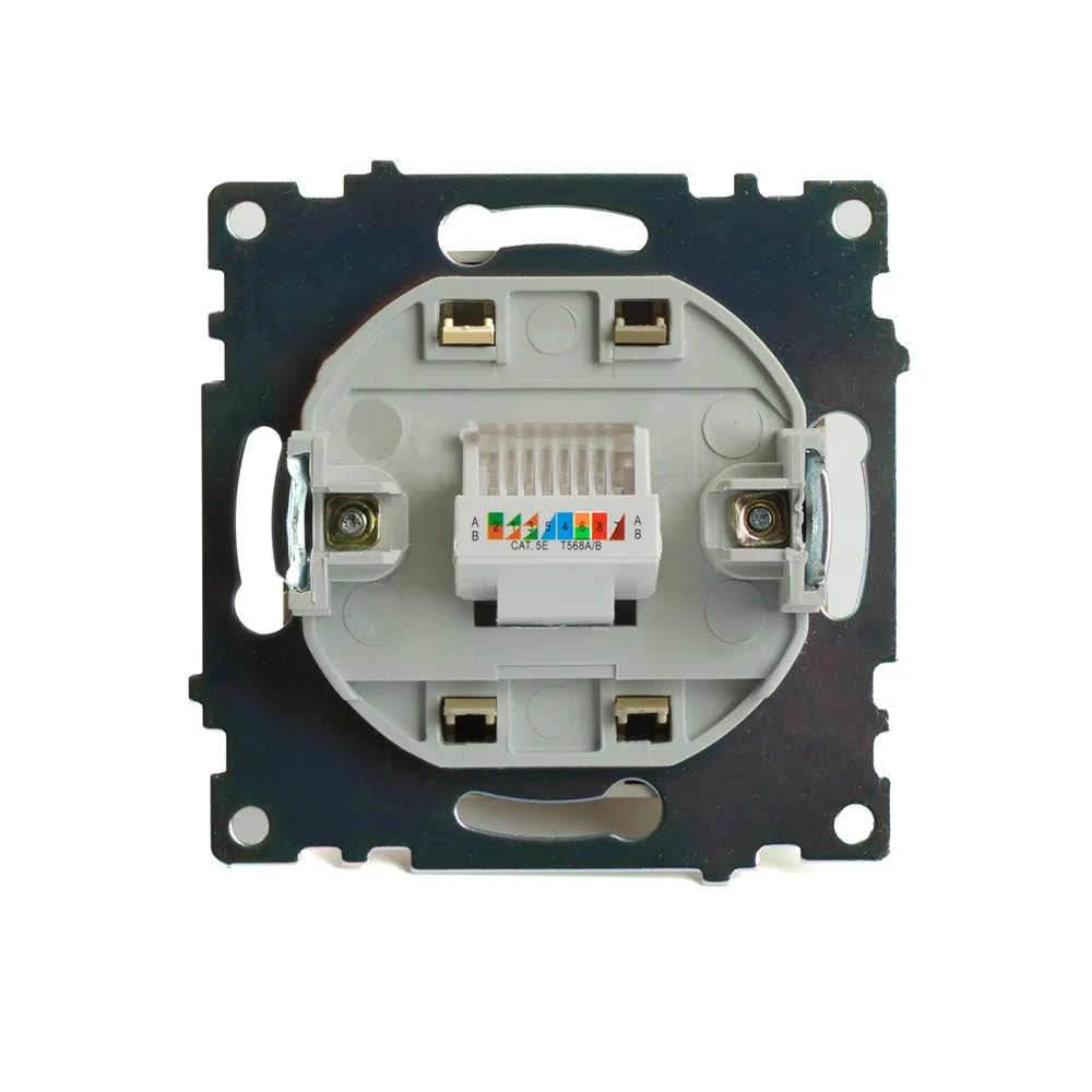 Розетка компьютерная Stekker GLS00-7107-08, 1-местная, RJ-45, серия Катрин, золото