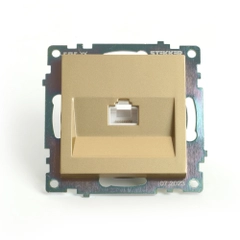 Розетка компьютерная Stekker GLS00-7107-08, 1-местная, RJ-45, серия Катрин, золото