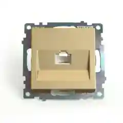 Розетка компьютерная Stekker GLS00-7107-08, 1-местная, RJ-45, серия Катрин, золото