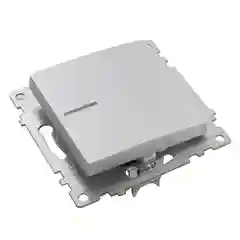Выключатель Stekker GLS10-7101-03, Катрин, 1-клавишный, c индикатором, 250В, 10А, серебро
