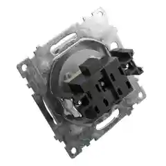 Выключатель Stekker GLS10-7101-03, Катрин, 1-клавишный, c индикатором, 250В, 10А, серебро