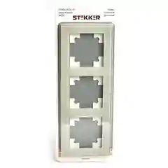 Рамка Stekker GFR00-7003-07, серия Катрин, 3-местная, стекло, дымчатый