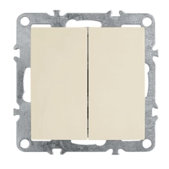 Выключатель Stekker PSW10-9104-02, 2-клавишный (механизм), серия Эрна, слоновая кость