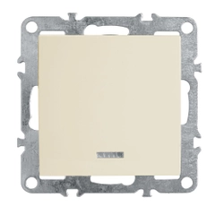 Выключатель Stekker PSW10-9101-02, Эрна, 1-клавишный, c индикатором, слоновая кость