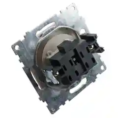 Розетка Stekker GLS16-7110-02, Катрин, 1-местная, со шторкой, с/з , 250В, 16А, шампань