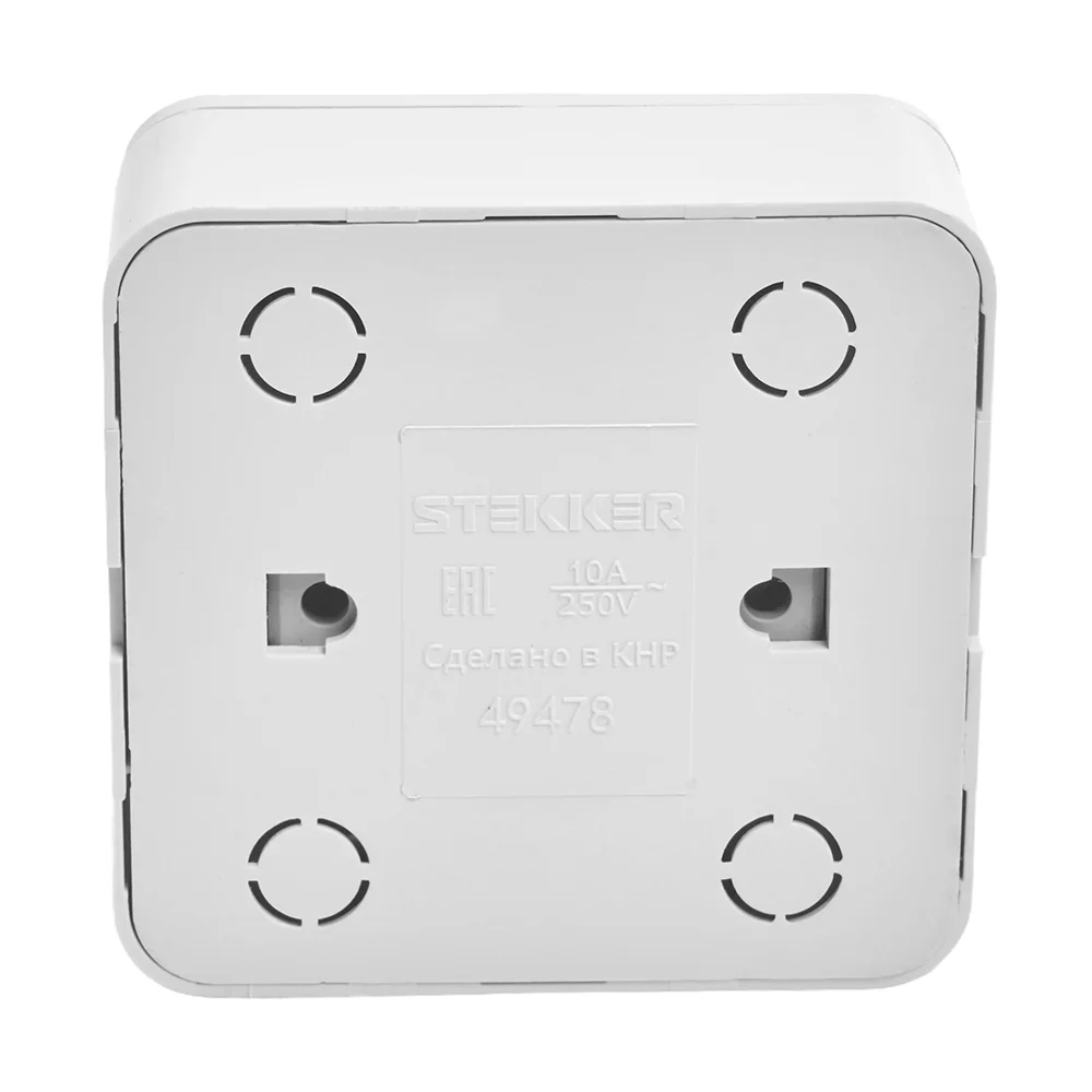 Переключатель Stekker MSW10-12-01, София, 1-клавишный, 250В, 10А, IP20, белый