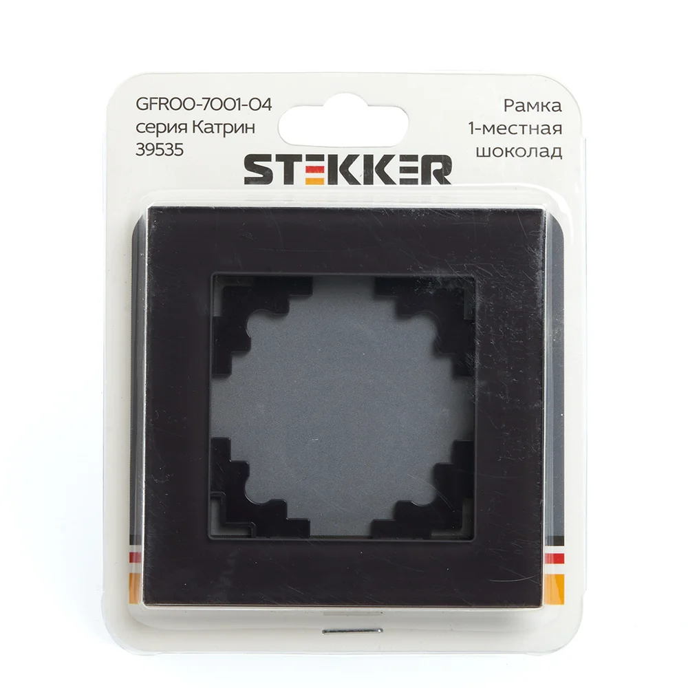 Рамка Stekker Катрин, 1-местная, стекло, GFR00-7001-04, шоколад