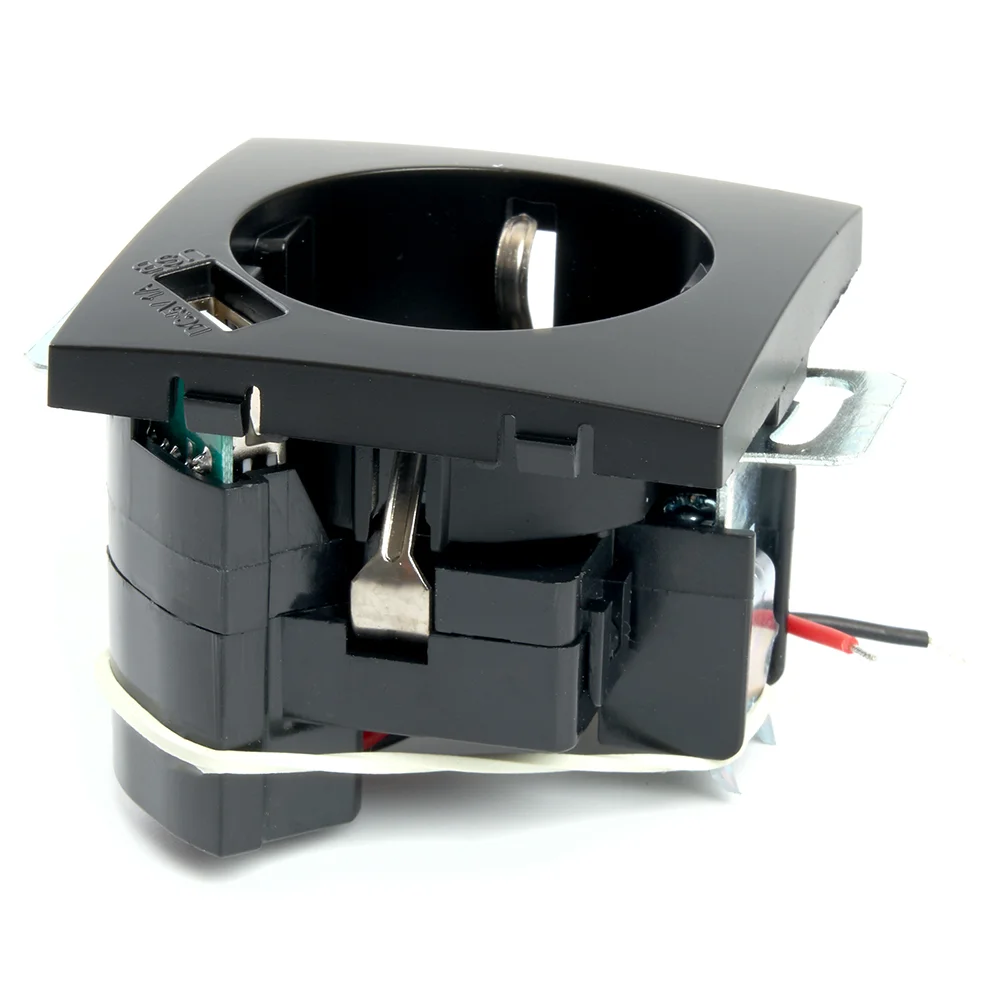 Розетка Stekker PST16-9111-03, 1-местная (механизм) с USB, черная