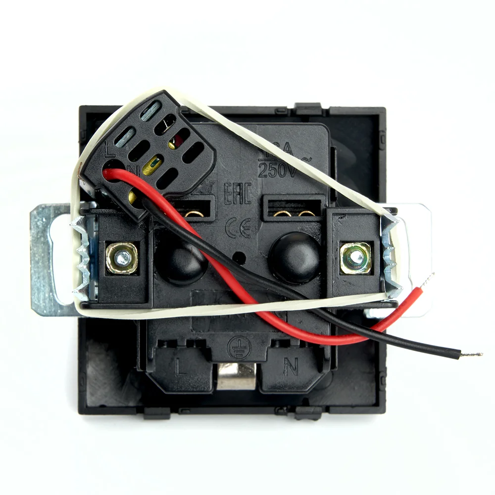 Розетка Stekker PST16-9111-03, 1-местная (механизм) с USB, черная