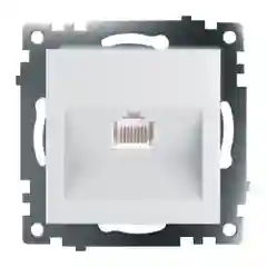 Розетка компьютерная Stekker GLS00-7107-01, 1-местная RJ-45 (механизм), белый цвет