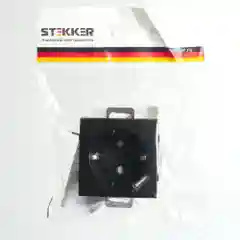 Розетка Stekker PST16-9111-03, 1-местная (механизм) с USB, черная