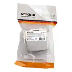 Выключатель Stekker GLS10-7104-03, 2-клавишный (механизм) 250В/10А, цвет серебро