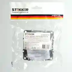 Розетка телевизионная Stekker PST00-9108-03, 1-местная, 75 Ом (механизм), цвет черный