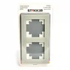 Рамка Stekker GFR00-7002-07, 2-местная, цвет дымчатый