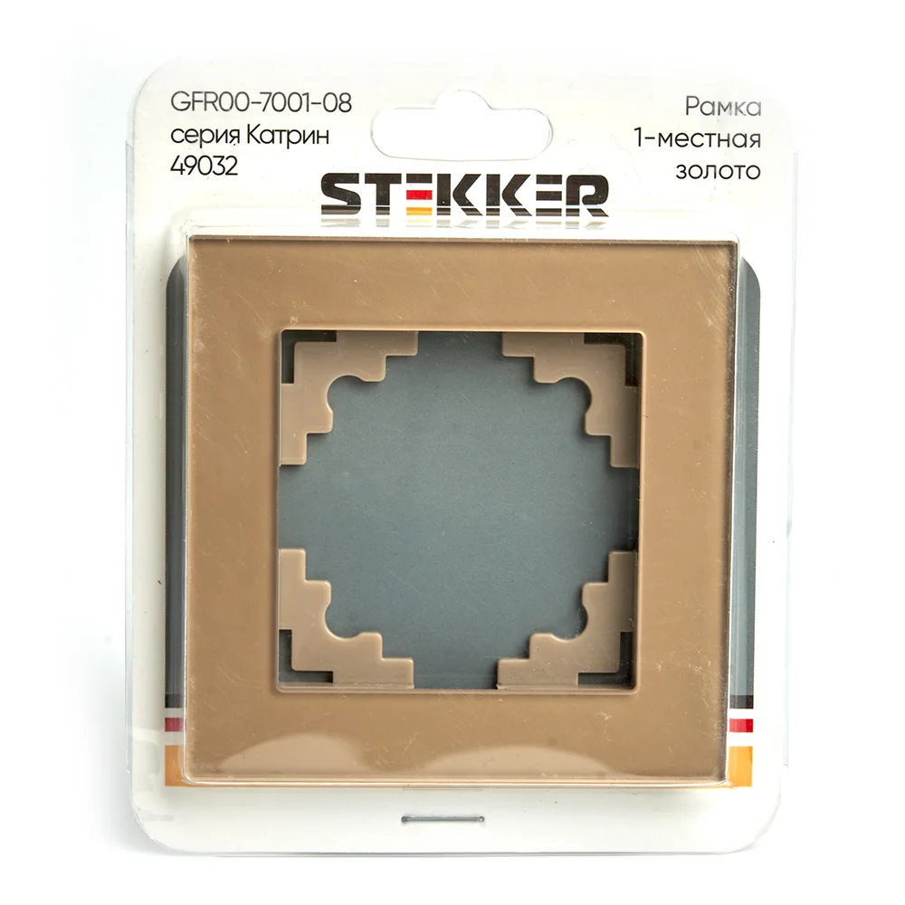 Рамка Stekker GFR00-7001-08, 1-местная, цвет золото