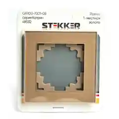Рамка Stekker GFR00-7001-08, 1-местная, цвет золото