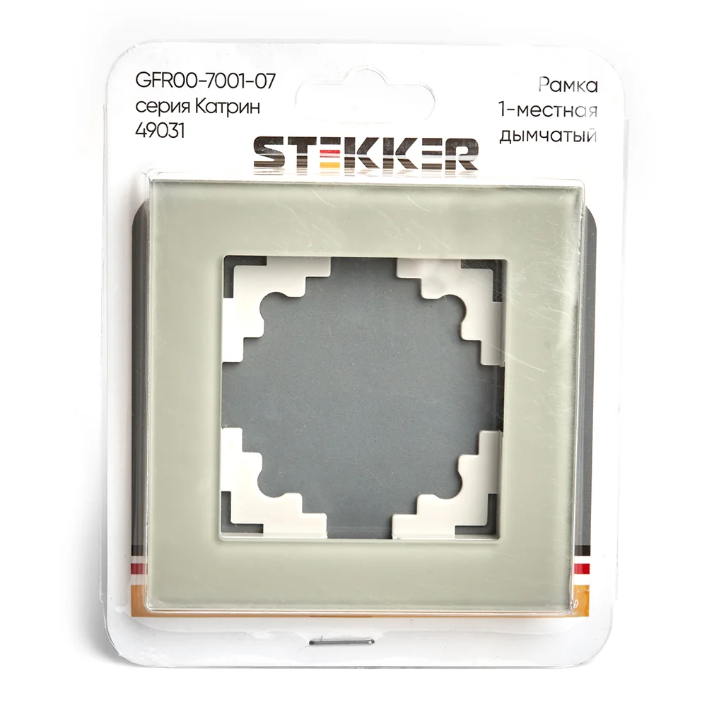 Рамка 1-местная Stekker, GFR00-7001-07стекло, серия Катрин, дымчатый