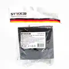 Розетка 1-местная Stekker, PST16-9011-03, с защитной шторкой и с USB, черный