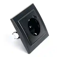 Розетка 1-местная Stekker, PST16-9011-03, с защитной шторкой и с USB, черный
