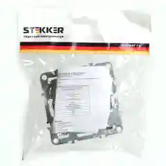 Розетка компьютерная, 1-местная Stekker, PST00-9107-03, RJ-45 механизм, серия Эрна, черный