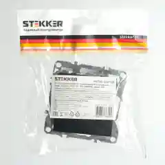 Розетка компьютерная, 1-местная Stekker, PST00-9107-03, RJ-45 механизм, серия Эрна, черный