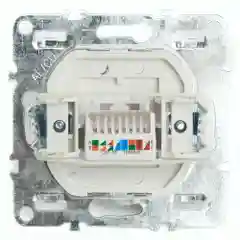 Розетка компьютерная, 1-местная Stekker, PST00-9107-03, RJ-45 механизм, серия Эрна, черный