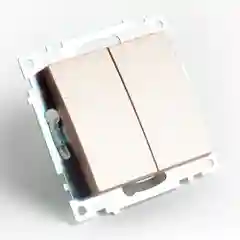 Переключатель двухклавишный Stekker Катрин GLS10-7107-02, 250В, 10А, шампань