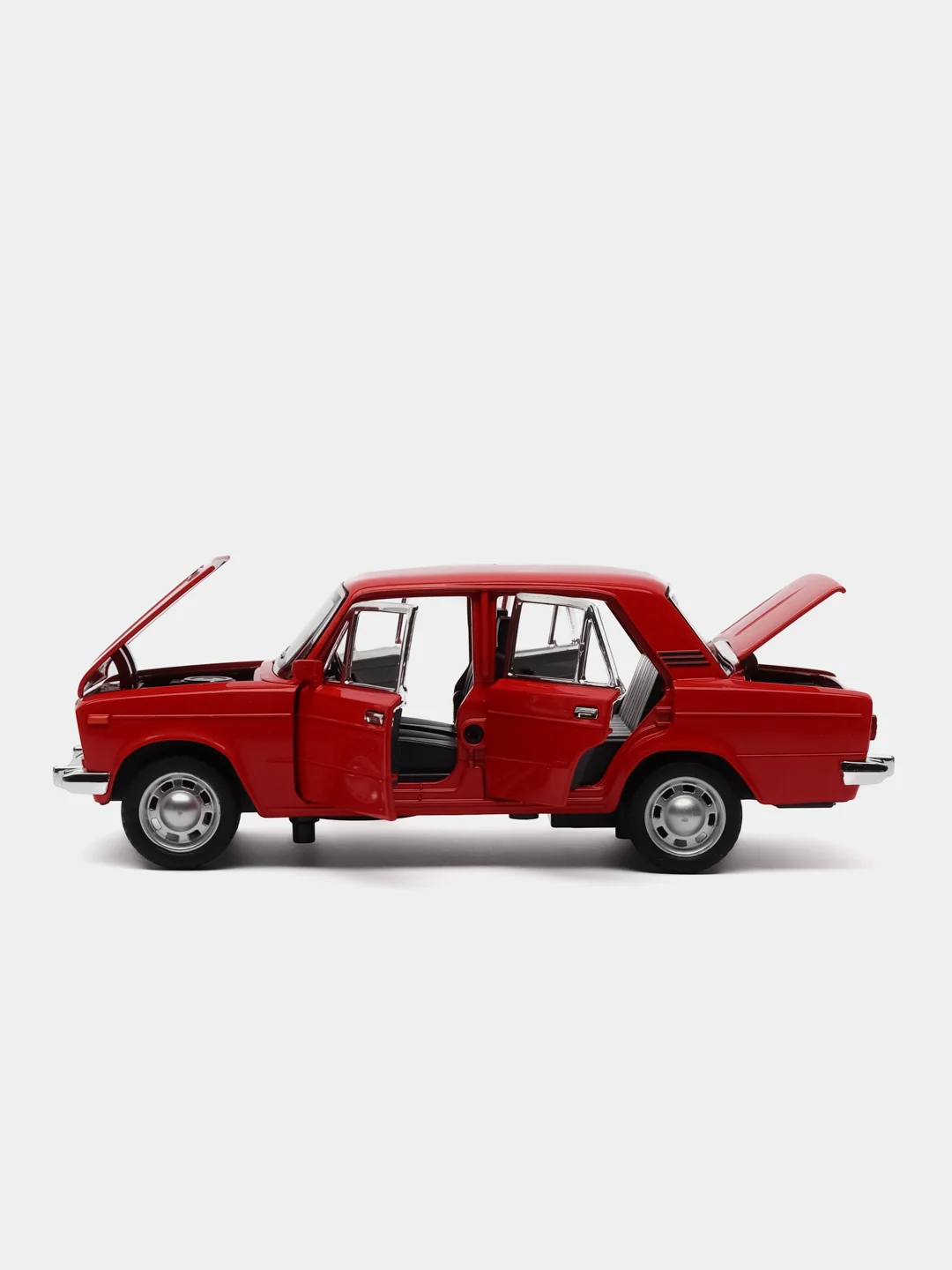 Красный машинка металлическая 1:24 ВАЗ-2106 Жигули 2413B, 21 см., инерционная, звук, свет