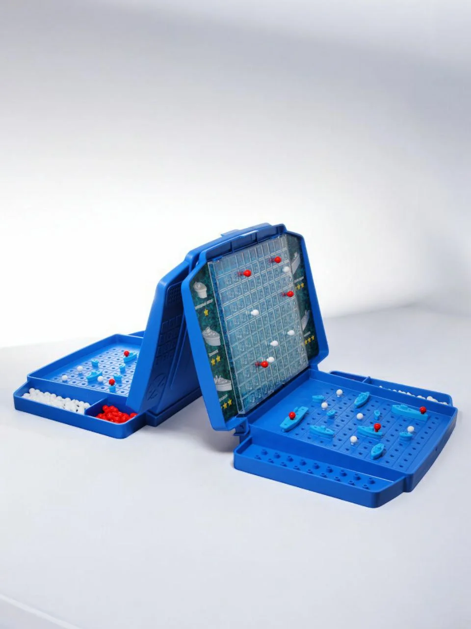 Синий детская настольная игра "Морской бой" 7+, два поля