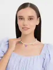 Фиолетовый чокер с мишками