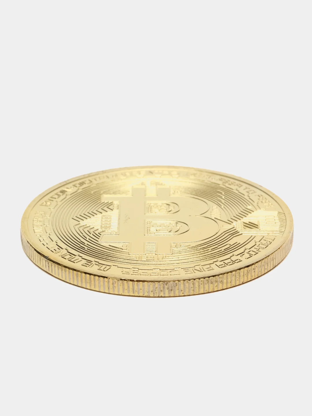 Золотистый хаки сувенирная монета Биткоин